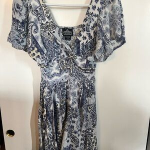 Angie Blue and White Floral Mini Dress